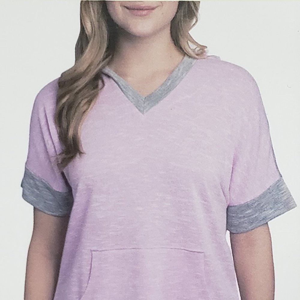 Champion Womens Short Sleeve V-Neck hoodie